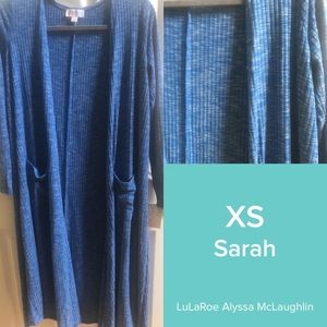 LuLaRoe XS Sarah (long cardigan), NWT, Blue
